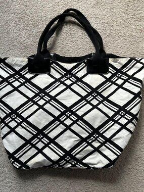 Black and White Beach Tote Bag